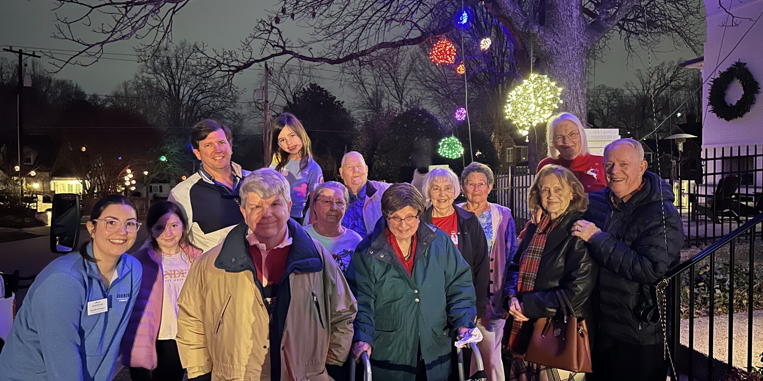 Countryside Village with a festive Christmas lights outing