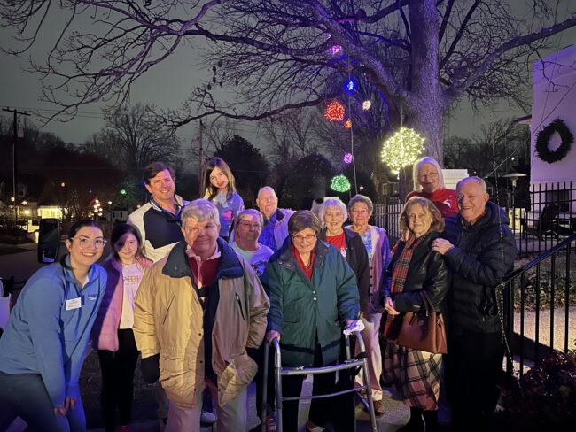 Countryside Village with a festive Christmas lights outing